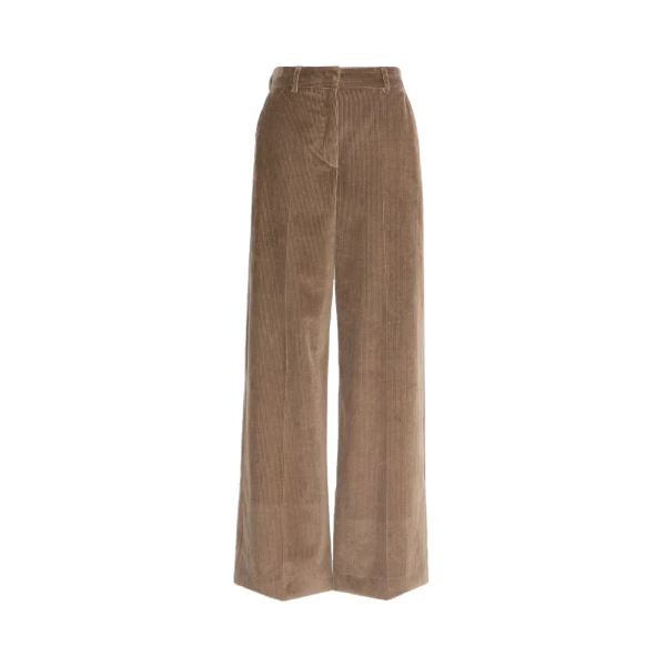 Max Mara Tania Cotton Corduroy Wide-Leg Trousers in Light Brown | Wide leg pants | Luxury Shoes 