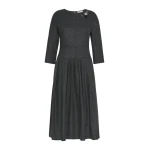 Max Mara Tania Flannel Jersey Midi Dress in Dark Grey | Midi Dresses | Luxury Shoes 