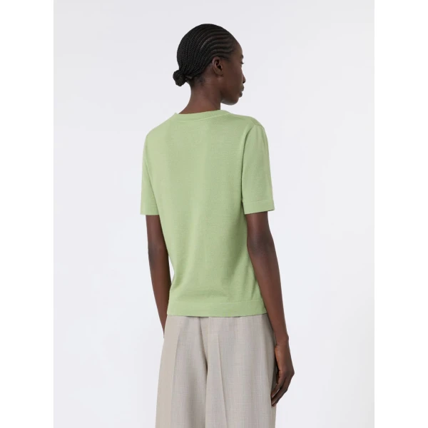 Max Mara Tapioca Wool Silk and Cashmere Jumper in Green | Sweaters | Luxury Shoes 