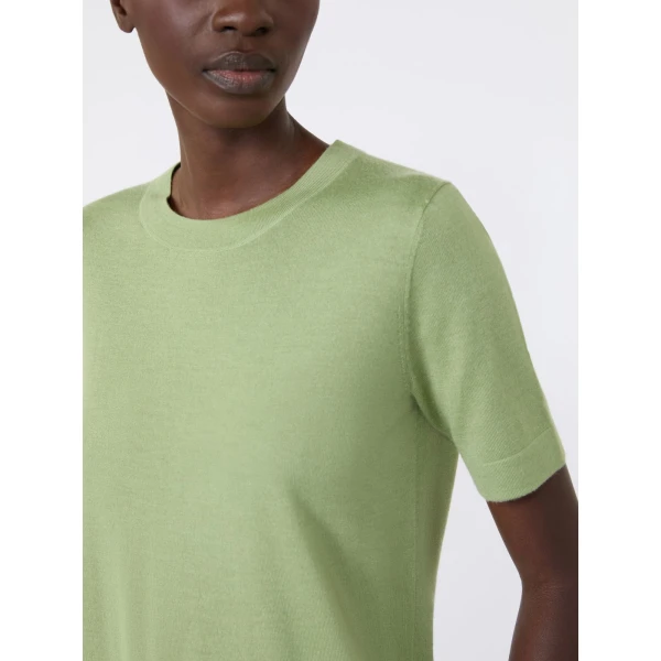 Max Mara Tapioca Wool Silk and Cashmere Jumper in Green | Sweaters | Luxury Shoes 