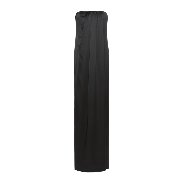 Max Mara Tappeto Long Silk Bustier Dress in Black | Maxi Dresses | Luxury Shoes 