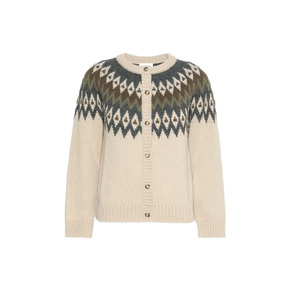 Max Mara Targa Alpaca and Wool Jacquard Cardigan in Beige | Cardigan | Luxury Shoes 