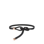 Max Mara Targa Waxed Cotton Belt in Black | Belts | Luxury Shoes 