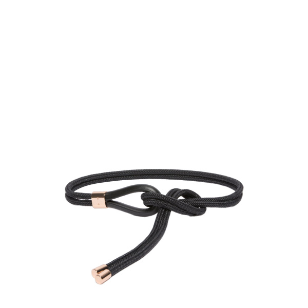 Max Mara Targa Waxed Cotton Belt in Black | Belts | Luxury Shoes 
