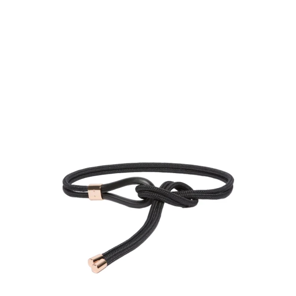 Max Mara Targa Waxed Cotton Belt in Black | Belts | Luxury Shoes 