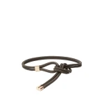 Max Mara Targa Waxed Cotton Belt in Dark Grey | Belts | Luxury Shoes 