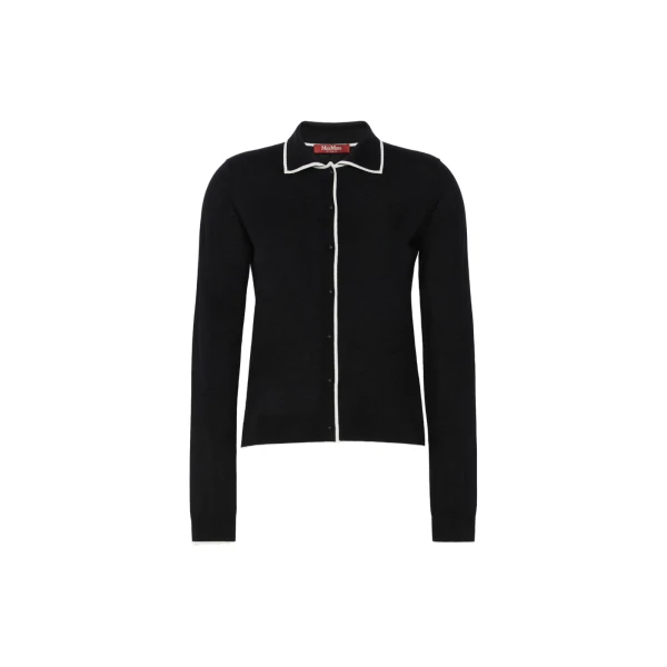 Targa Wool and Silk Cardigan in Black and White
