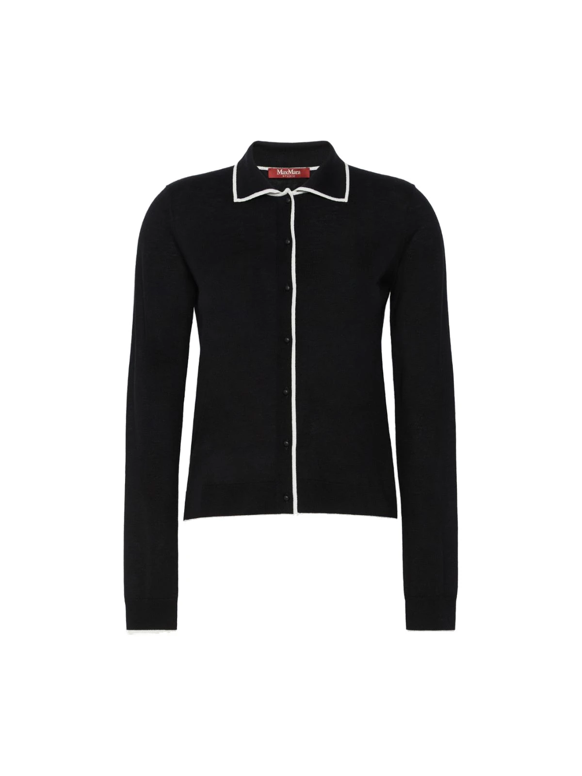 Max Mara Targa Wool and Silk Cardigan in Black and White Max Mara Targa Wool and Silk Cardigan in Black and White | Cardigan | Luxury Shoes