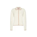 Max Mara Targa Wool and Silk Cardigan in White | Cardigan | Luxury Shoes 