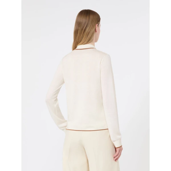 Max Mara Targa Wool and Silk Cardigan in White | Cardigan | Luxury Shoes 