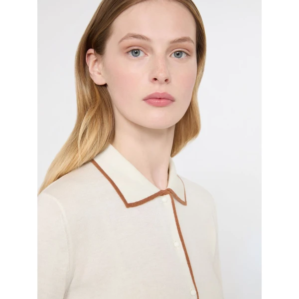 Max Mara Targa Wool and Silk Cardigan in White | Cardigan | Luxury Shoes 