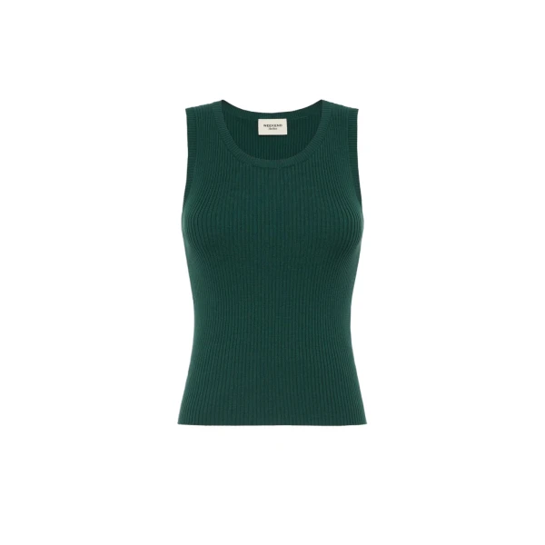 Max Mara Taro Sleeveless Stretch Viscose Top in Green | Sweaters | Luxury Shoes 