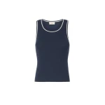 Max Mara Taro Sleeveless Stretch Viscose Top in Navy | Sweaters | Luxury Shoes 