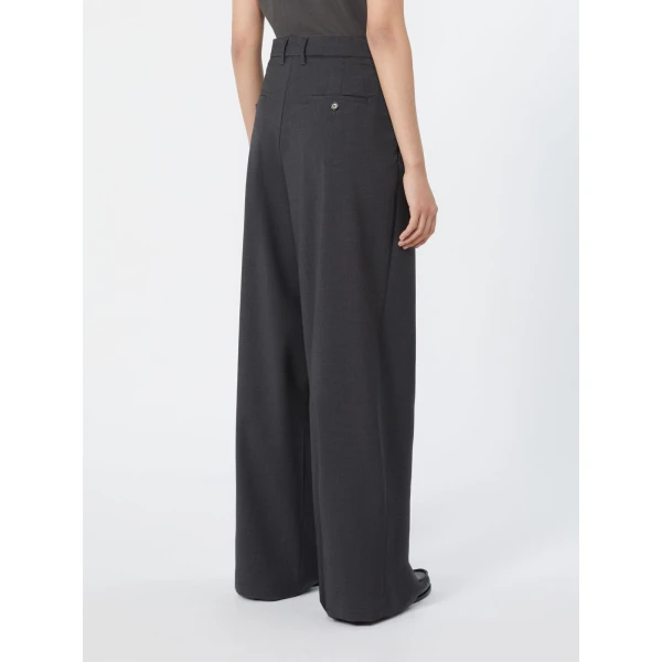 Max Mara Taro Wool Palazzo Trousers in Dark Grey | Wide leg pants | Luxury Shoes 