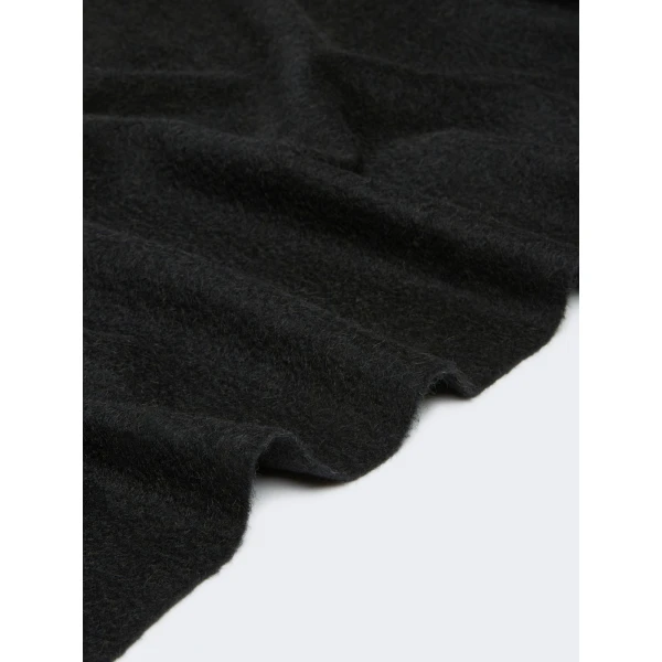 Max Mara Tartan Camel Logo Stole in Black | Scarves | Luxury Shoes 