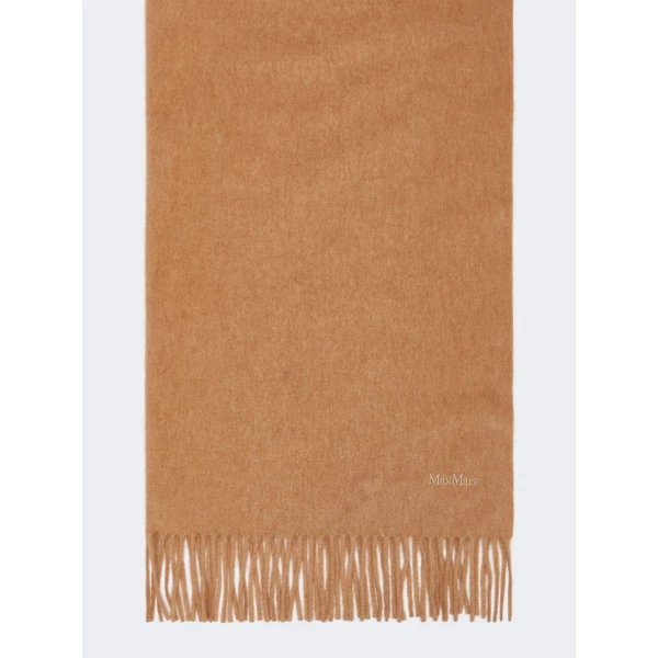 Max Mara Tartan Camel Logo Stole in Camel | Scarves | Luxury Shoes 