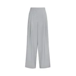 Max Mara Tartufo Wool Cloth Wide-Leg Trousers in Light Grey | Wide leg pants | Luxury Shoes 
