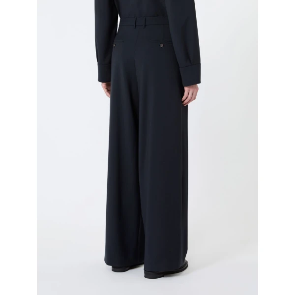 Max Mara Tartufo Wool Cloth Wide-Leg Trousers in Ultramarine | Wide leg pants | Luxury Shoes 