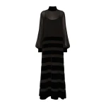 Max Mara Tasca Long Silk Georgette Dress in Black | Maxi Dresses | Luxury Shoes 