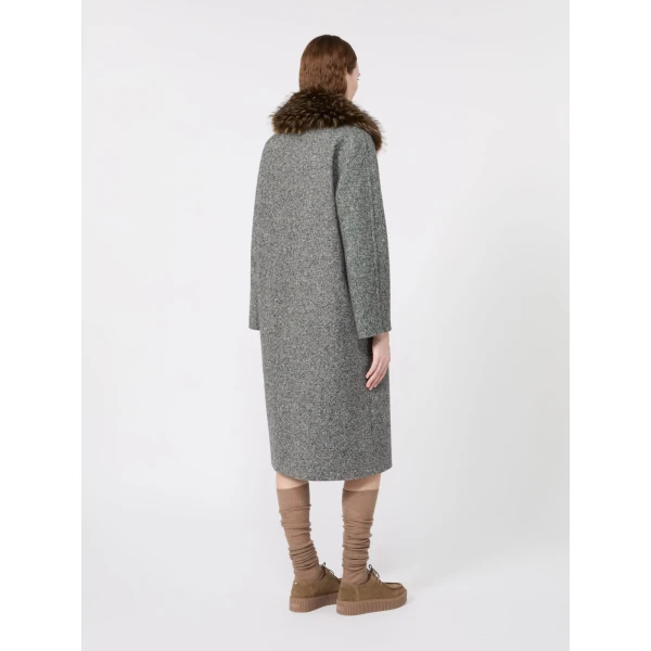 Max Mara Tasca Midi Wool Tweed Coat in Black and White | Wool Coat | Luxury Shoes 