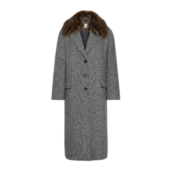 Max Mara Tasca Midi Wool Tweed Coat in Black and White | Wool Coat | Luxury Shoes 