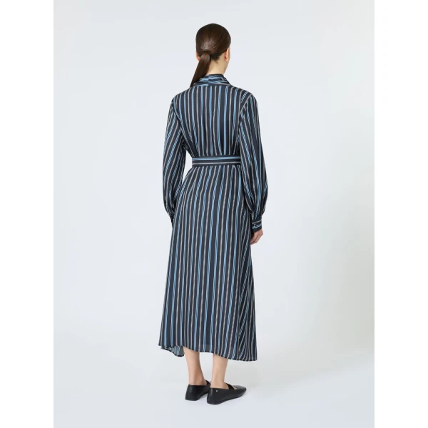 Max Mara Tauro Printed Twill Shirt Dress in Ultramarine | Shirtdress | Luxury Shoes 
