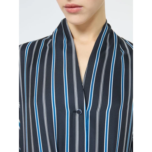 Max Mara Tauro Printed Twill Shirt Dress in Ultramarine | Shirtdress | Luxury Shoes 