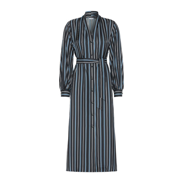 Max Mara Tauro Printed Twill Shirt Dress in Ultramarine | Shirtdress | Luxury Shoes 