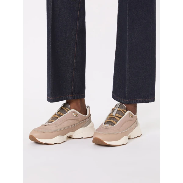 Max Mara Technical Fabric Running Shoes in Camel | Sneakers | Luxury Shoes 