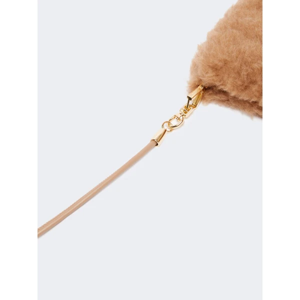 Max Mara Teddy Fabric Mittens in Camel | Gloves | Luxury Shoes 