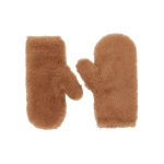 Max Mara Teddy Fabric Mittens in Camel | Women | Luxury Shoes 