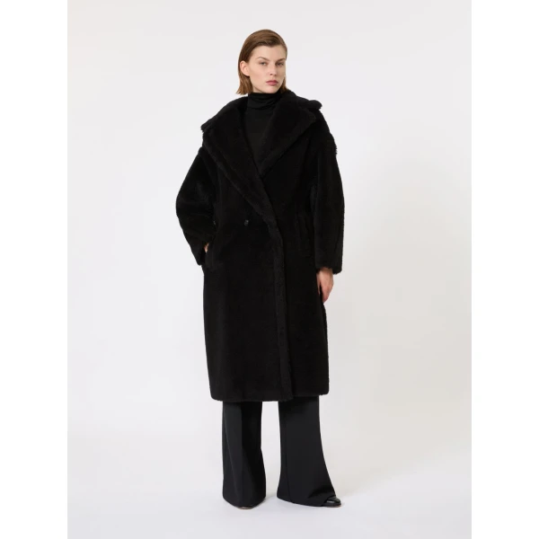 Max Mara Tedgirl Alpaca and Wool Teddy Bear Icon Coat in Black | Wool Coat | Luxury Shoes 