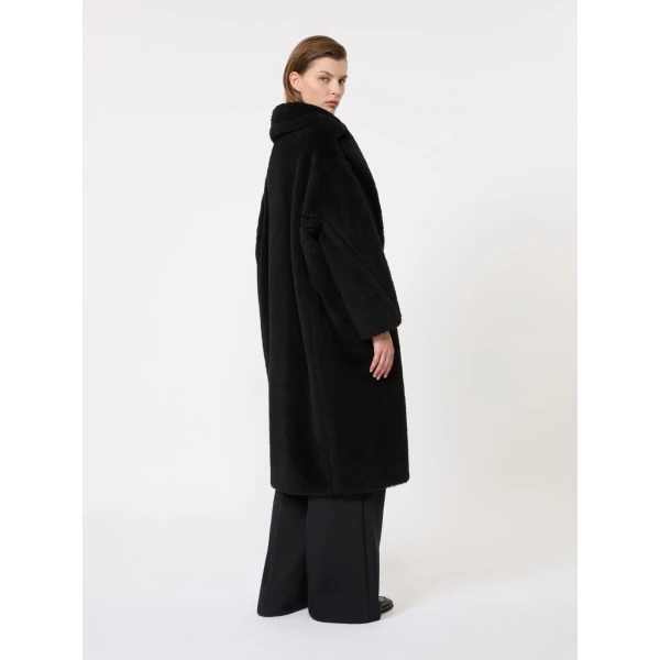 Max Mara Tedgirl Alpaca and Wool Teddy Bear Icon Coat in Black | Wool Coat | Luxury Shoes 