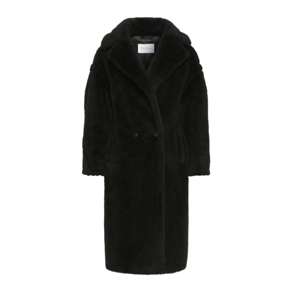 Max Mara Tedgirl Alpaca and Wool Teddy Bear Icon Coat in Black | Wool Coat | Luxury Shoes 