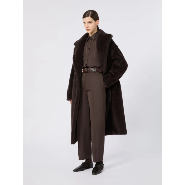 Max Mara Tedgirl Alpaca and Wool Teddy Bear Icon Coat in Dark Brown | Wool Coat | Luxury Shoes 