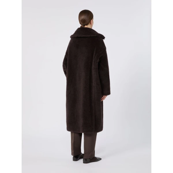 Max Mara Tedgirl Alpaca and Wool Teddy Bear Icon Coat in Dark Brown | Wool Coat | Luxury Shoes 