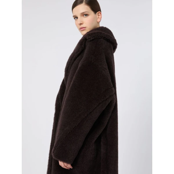 Max Mara Tedgirl Alpaca and Wool Teddy Bear Icon Coat in Dark Brown | Wool Coat | Luxury Shoes 