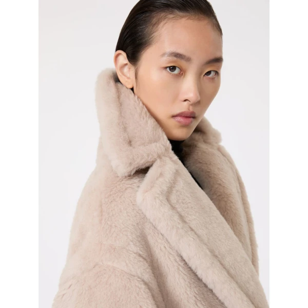 Max Mara Tedgirl Alpaca and Wool Teddy Bear Icon Coat in Sand | Wool Coat | Luxury Shoes 