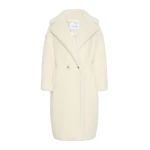 Max Mara Tedgirl Alpaca and Wool Teddy Bear Icon Coat in White | Wool Coat | Luxury Shoes 
