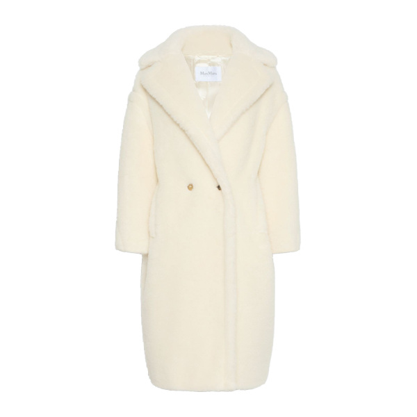 Max Mara Tedgirl Alpaca and Wool Teddy Bear Icon Coat in White | Wool Coat | Luxury Shoes 