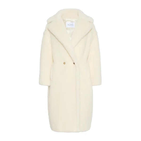 Max Mara Tedgirl Alpaca and Wool Teddy Bear Icon Coat in White | Wool Coat | Luxury Shoes 