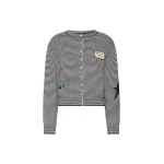 Max Mara Teiera Inlay Cotton Cardigan in Navy | Cardigan | Luxury Shoes 