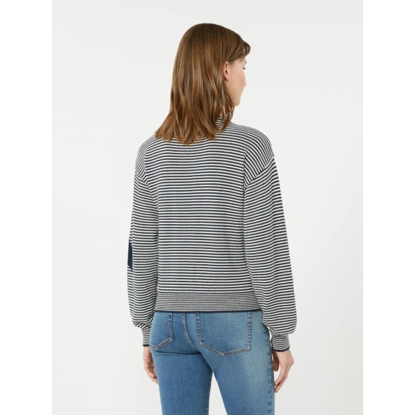 Max Mara Teiera Inlay Cotton Cardigan in Navy | Cardigan | Luxury Shoes 