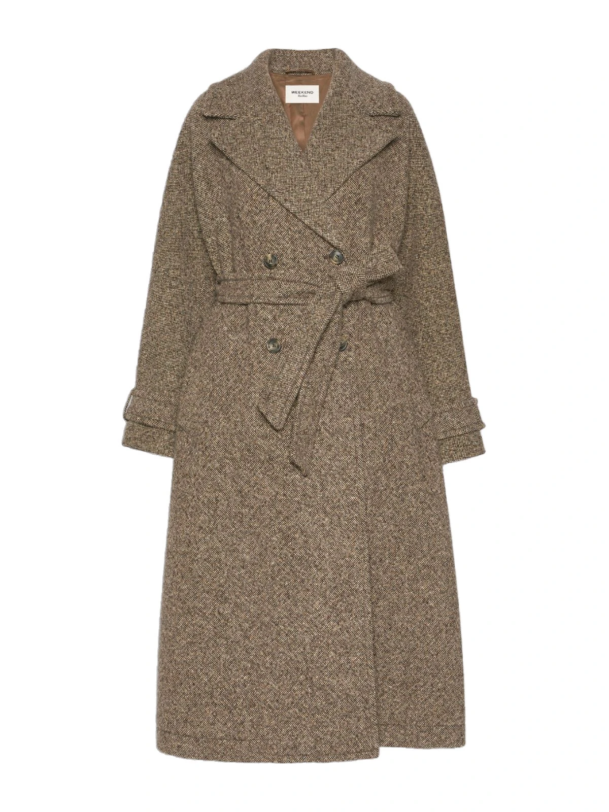 Max Mara Tema Long Wool-Blend Tweed Coat in Brown Max Mara Tema Long Wool-Blend Tweed Coat in Brown | Wool Coat | Luxury Shoes