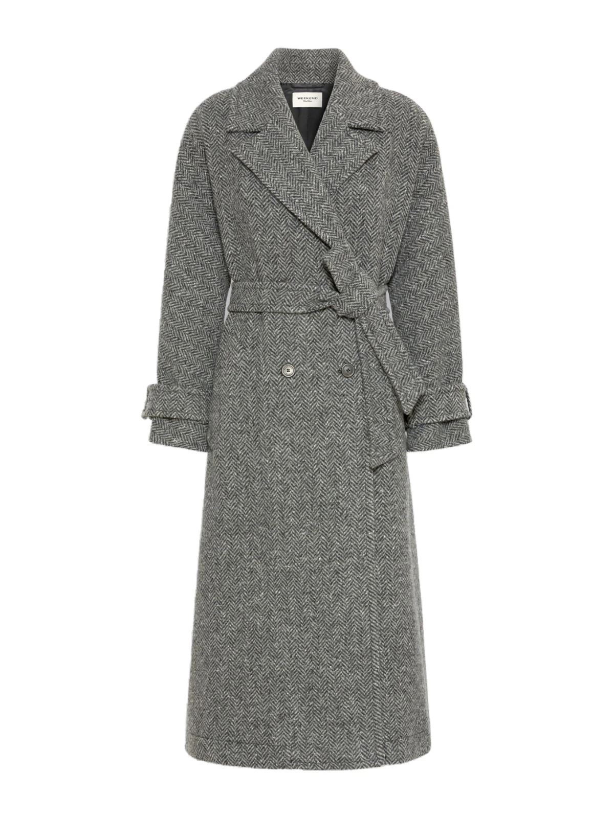 Max Mara Tema Long Wool-Blend Tweed Coat in Dark Grey Max Mara Tema Long Wool-Blend Tweed Coat in Dark Grey | Wool Coat | Luxury Shoes