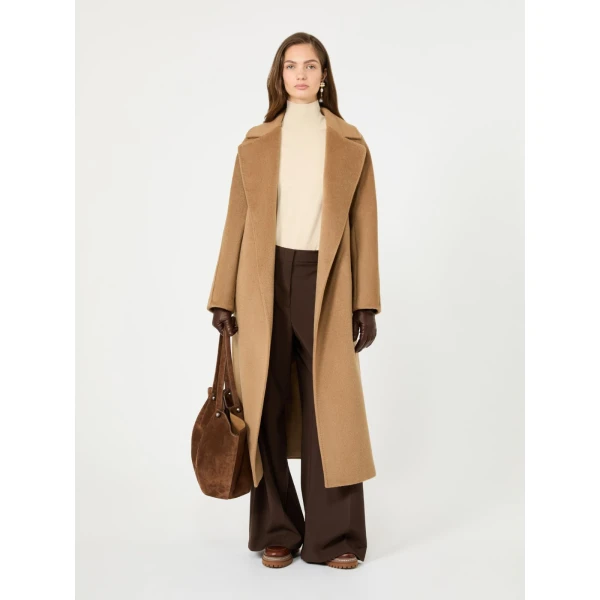 Max Mara Tempera Wool and Alpaca Teddy Coat in Camel | Wool Coat | Luxury Shoes 