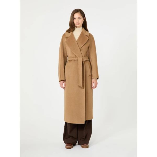 Max Mara Tempera Wool and Alpaca Teddy Coat in Camel | Wool Coat | Luxury Shoes 