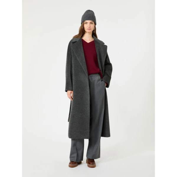 Max Mara Tempera Wool and Alpaca Teddy Coat in Dark Grey | Wool Coat | Luxury Shoes 