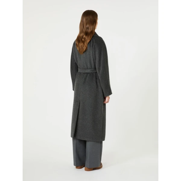 Max Mara Tempera Wool and Alpaca Teddy Coat in Dark Grey | Wool Coat | Luxury Shoes 