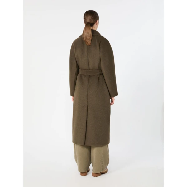 Max Mara Tempera Wool and Alpaca Teddy Coat in Khaki | Wool Coat | Luxury Shoes 
